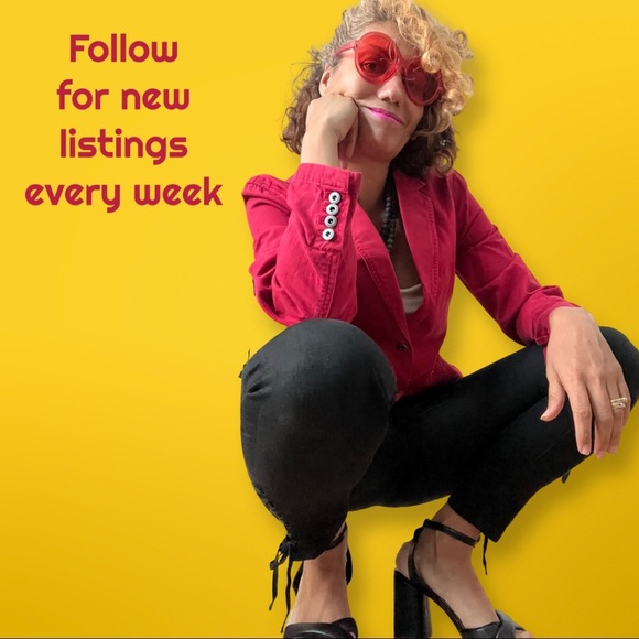 Berry Red Laura Leigh Ltd. Size 10 100% Cotton   Jacket Blazer   W/deep Pockets - Picture 6 of 11